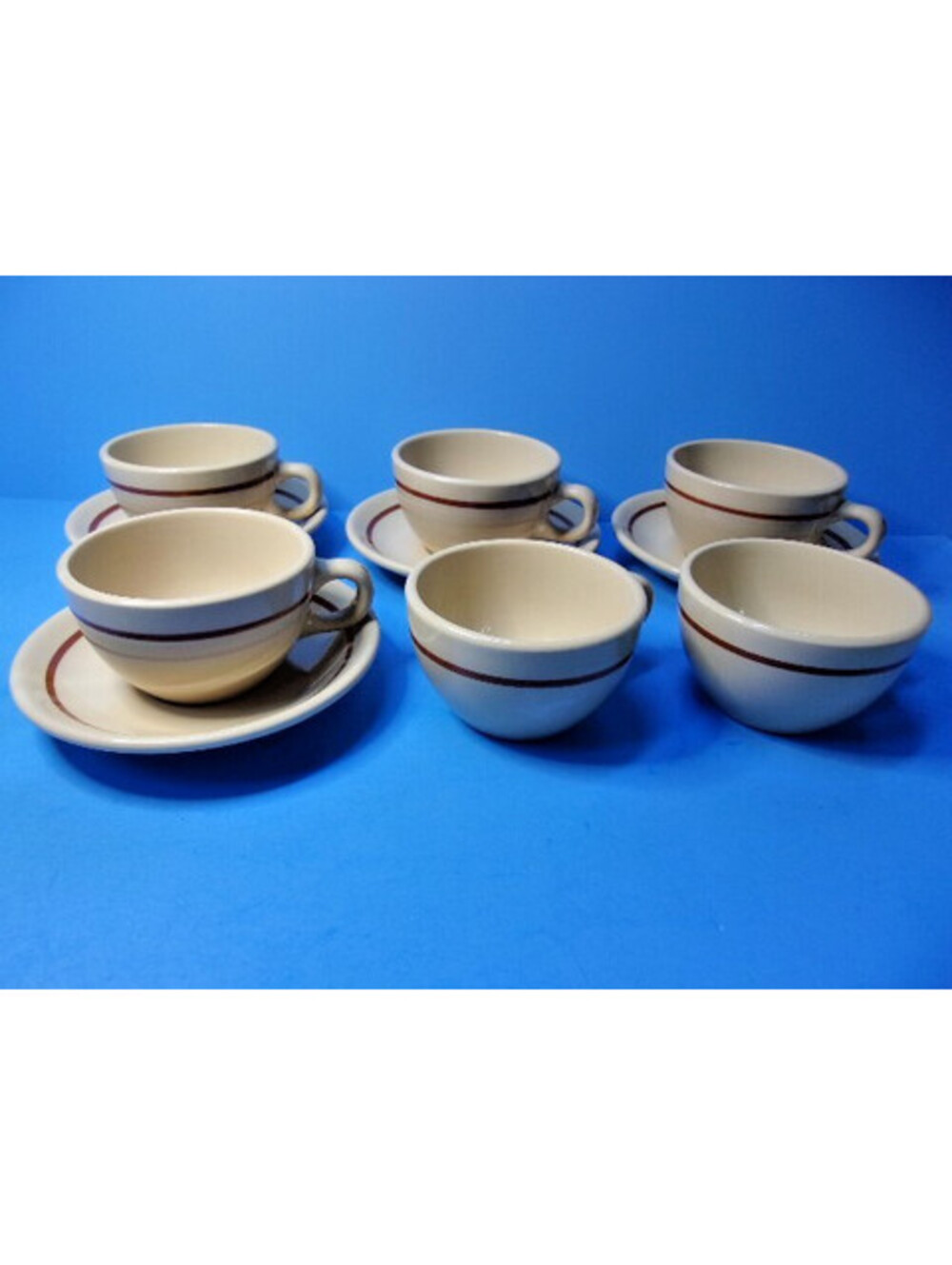 Vintage Inca Ware USA Restaurant Diner Lot of 6 Coffee Cups & 4 Saucers Lot MCM